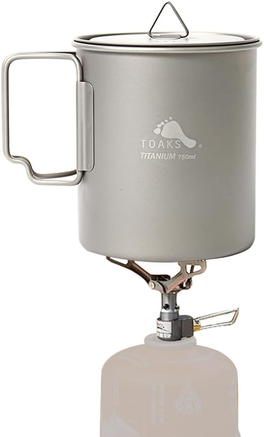 TOAKS Titanium Pot 750ml and BRS 3000T Stove Camping Pot Combo Set