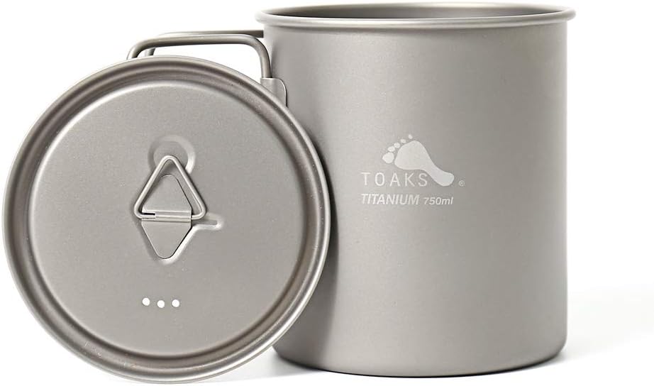 TOAKS Titanium Pot 750ml and BRS 3000T Stove Camping Pot Combo Set