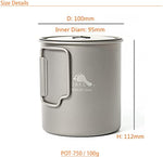 TOAKS Titanium 750ml Pot with BRS 3000T Stove Cooking System with Fuel Can Stabilizer