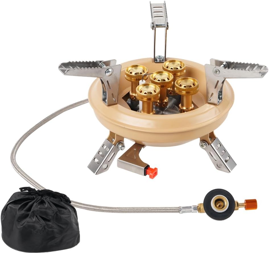 BRS 16000W Camping Stove Portable Collapsible Gas 5 Burners