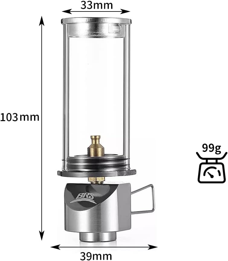 BRS Gas Lantern Dreamlike Candle Lamp Outdoor Portable Tent Lamp Glass Mantle Lantern (2 pcs)