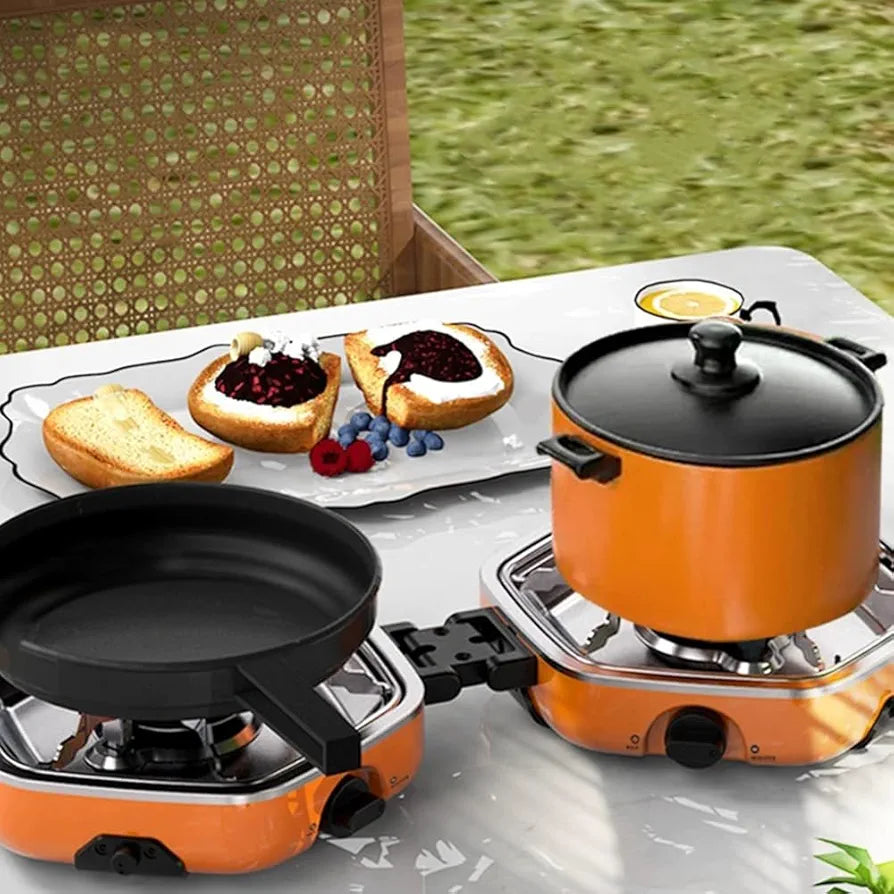 Solohike Portable Camping Stove with 2 Burners, Camping Stove Folding Adjustable Burners Portable for Camping & Hiking with Storage Bag