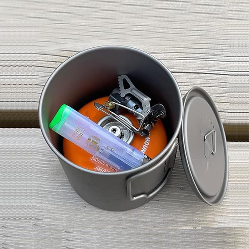 TOAKS Titanium Pot 750ml and BRS 3000T Stove Camping Pot Combo Set