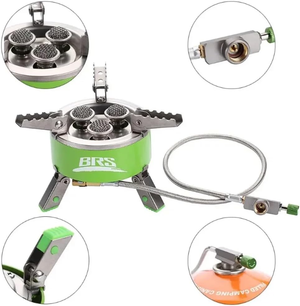 BRS-73 4200W Backpacking Stove 3 Burners Camping Stove Portble with Storage Bag